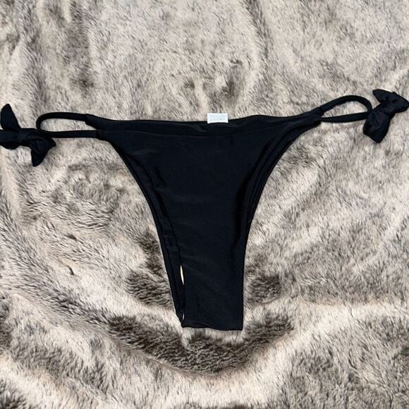 Black Bikini Bottoms with Side Ties | Sz S - Picture 2 of 5